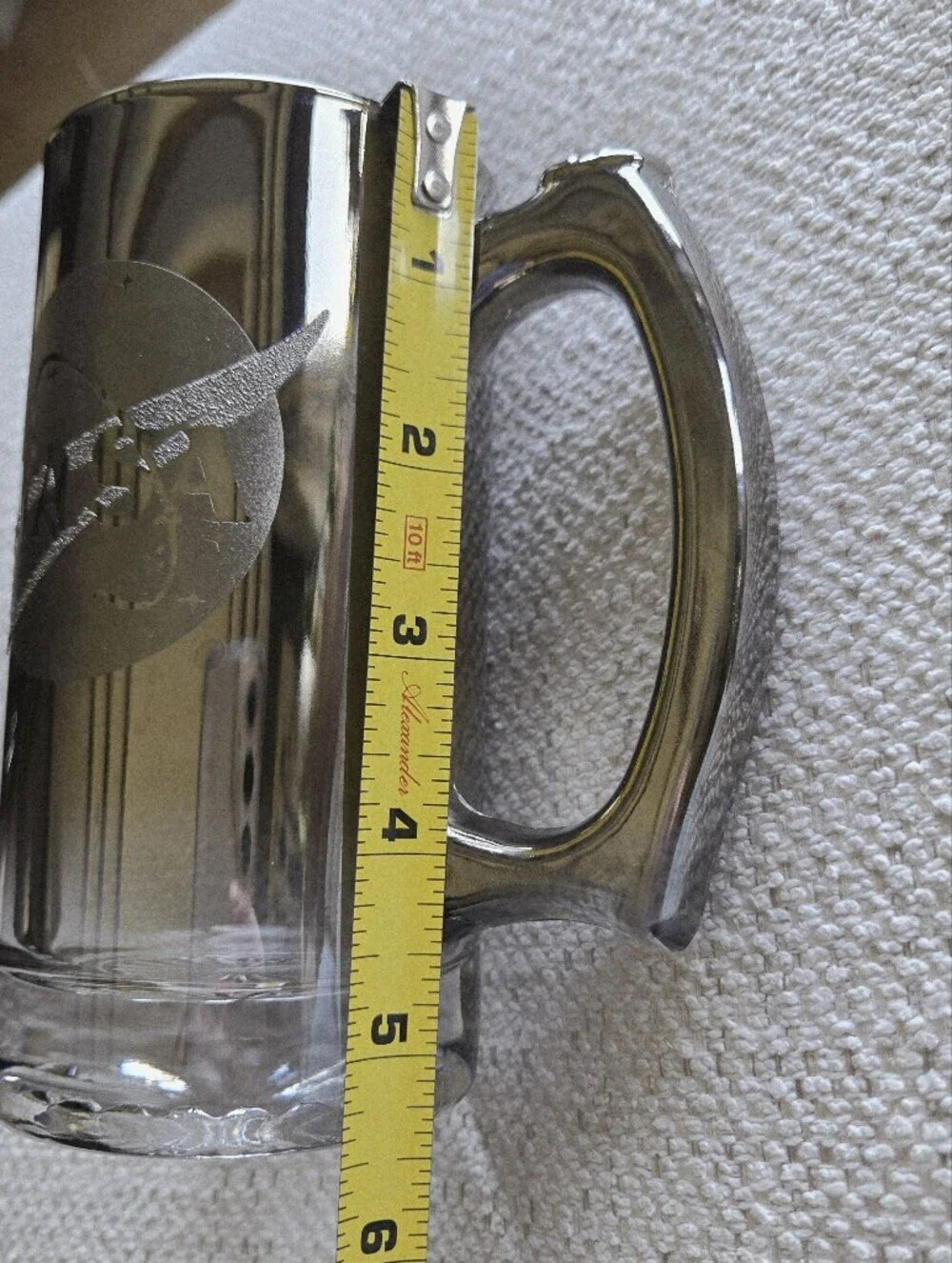 Vintage NASA Kennedy Space Center Space Shuttle Glass Smoke Mug 90s Collect